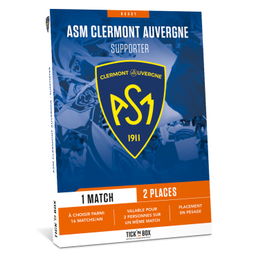 Coffret Cadeau Tick'nBox ASM Clermont Auvergne Supporter 1 Match